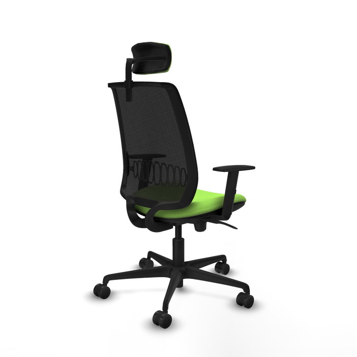 PIQUERAS Y CRESPO Silla Alares con mecanismo sincro, tela Pistacho y malla Negro PIQUERAS Y CRESPO Silla Alares con mecanismo sincro, tela Pistacho y malla Negro