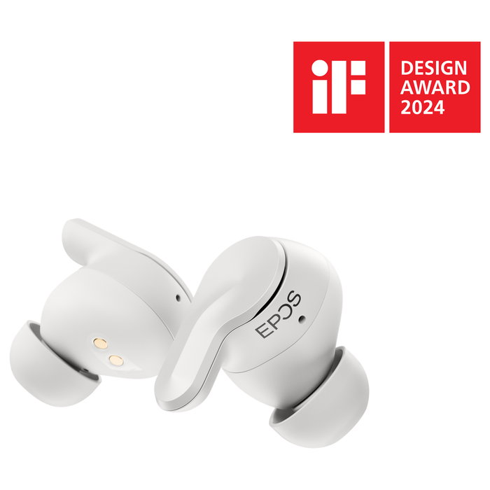 EPOS Adapt E1 Nordic White Auriculares TWS Bluetooth 5.3 con ANC Híbrido, Certificado Microsoft Teams