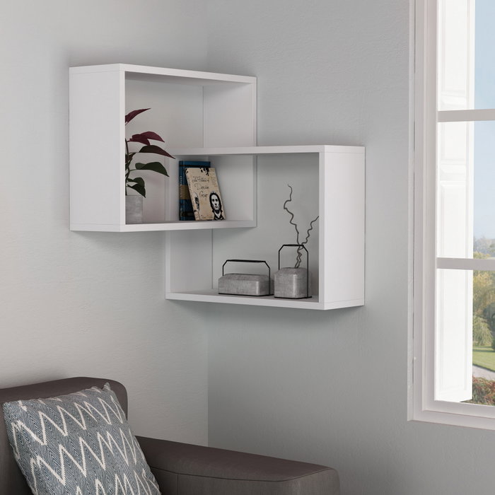 Hanah Home Estantería de Pared Ring Blanco 68x68x60 cm Tablero de Partículas Recubierto de Melamina Hanah Home Estantería de Pared Ring Blanco 68x68x60 cm Tablero de Partículas Recubierto de Melamina