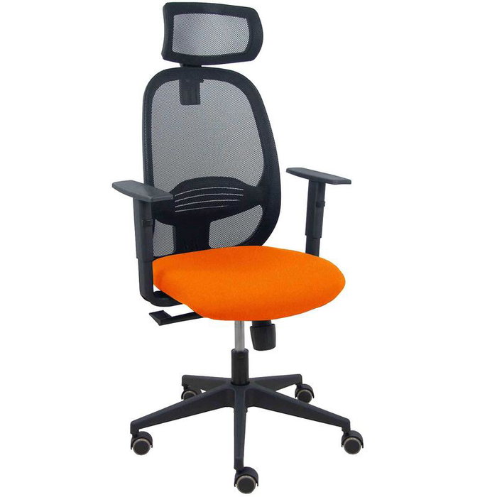 PIQUERAS Y CRESPO Silla de oficina Cilanco con mecanismo Sincro, asiento naranja oscuro y respaldo negro