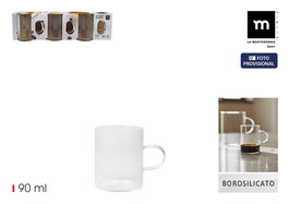 La Mediterranea Set 3 Tazas Boro Lisas 90 ml 5 cm diámetro x 6 cm altura (24 Unidades)