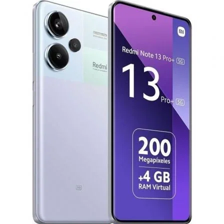 Xiaomi Redmi Note 13 Pro+ 5G Smartphone, 12GB RAM 512GB, Pantalla AMOLED Curva 6.67" 120Hz, Cámara 200MP OIS, Batería 5000mAh 120W, NFC, Color Púrpura - MZB0FF6EU Xiaomi Redmi Note 13 Pro+ 5G Smartphone, 12GB RAM 512GB, Pantalla AMOLED Curva 6.67" 120Hz, Cámara 200MP OIS, Batería 5000mAh 120W, NFC, Color Púrpura - MZB0FF6EU