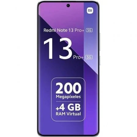 Xiaomi Redmi Note 13 Pro+ 5G Smartphone, 12GB RAM 512GB, Pantalla AMOLED Curva 6.67" 120Hz, Cámara 200MP OIS, Batería 5000mAh 120W, NFC, Color Púrpura - MZB0FF6EU Xiaomi Redmi Note 13 Pro+ 5G Smartphone, 12GB RAM 512GB, Pantalla AMOLED Curva 6.67" 120Hz, Cámara 200MP OIS, Batería 5000mAh 120W, NFC, Color Púrpura - MZB0FF6EU