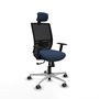 PIQUERAS Y CRESPO Silla de oficina Yunquera con mecanismo Sincro, Azul marino y Negro