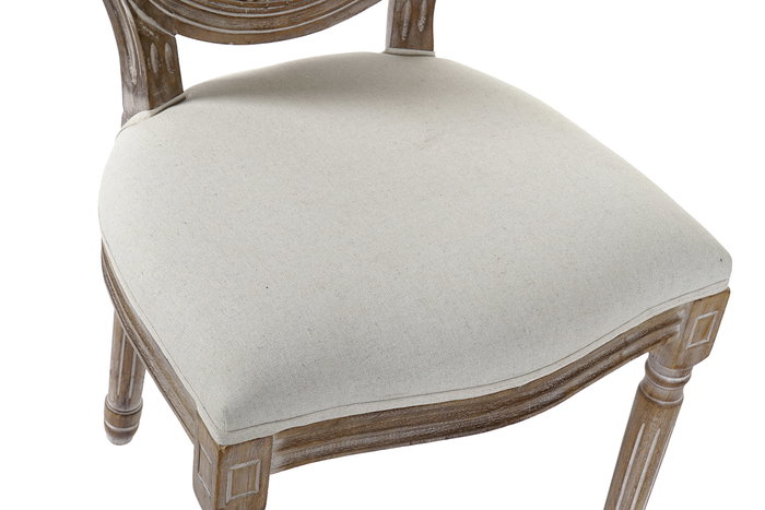 DKD Home Decor Silla Tradicional Beige Natural con Rejilla y Medallón, 46 x 95 x 49 cm, Pack de 2 Unidades
