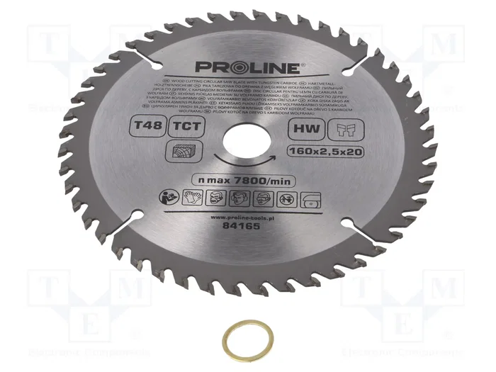 PROLINE Sierra circular de 160mm con 48 dientes para madera PROLINE Sierra circular de 160mm con 48 dientes para madera