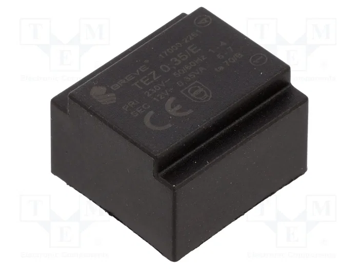 BREVE TUFVASSONS Transformador para PCB 350mVA 230VAC/12V BREVE TUFVASSONS Transformador para PCB 350mVA 230VAC/12V