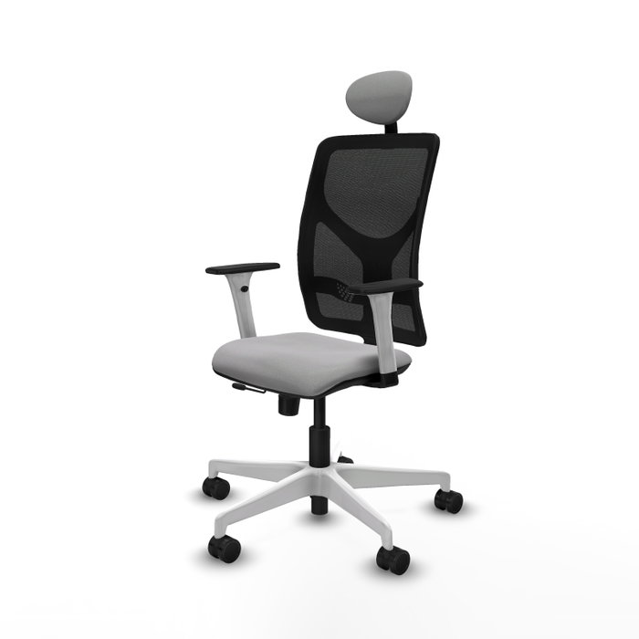 PIQUERAS Y CRESPO Silla de oficina Motilla con mecanismo Sincro/Traslack, Gris claro y Negro