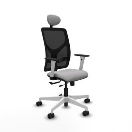 PIQUERAS Y CRESPO Silla de oficina Motilla con mecanismo Sincro/Traslack, Gris claro y Negro