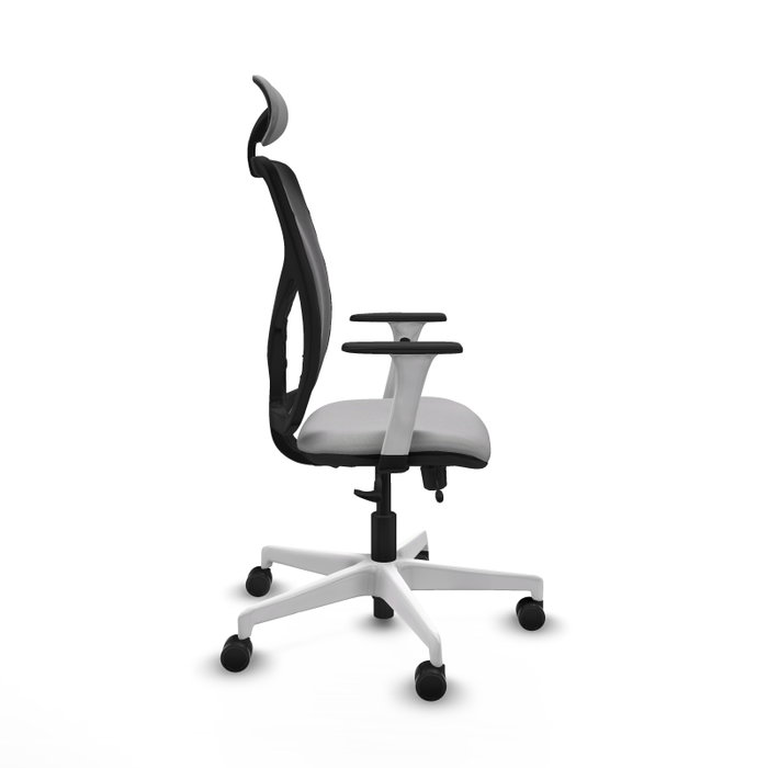 PIQUERAS Y CRESPO Silla de oficina Motilla con mecanismo Sincro/Traslack, Gris claro y Negro