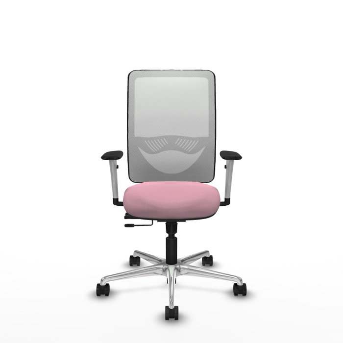 PIQUERAS Y CRESPO Silla de oficina Zulema Rosa y Blanca con mecanismo Sincro/Traslack