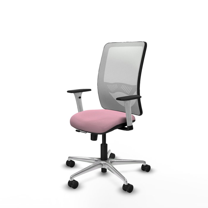 PIQUERAS Y CRESPO Silla de oficina Zulema Rosa y Blanca con mecanismo Sincro/Traslack