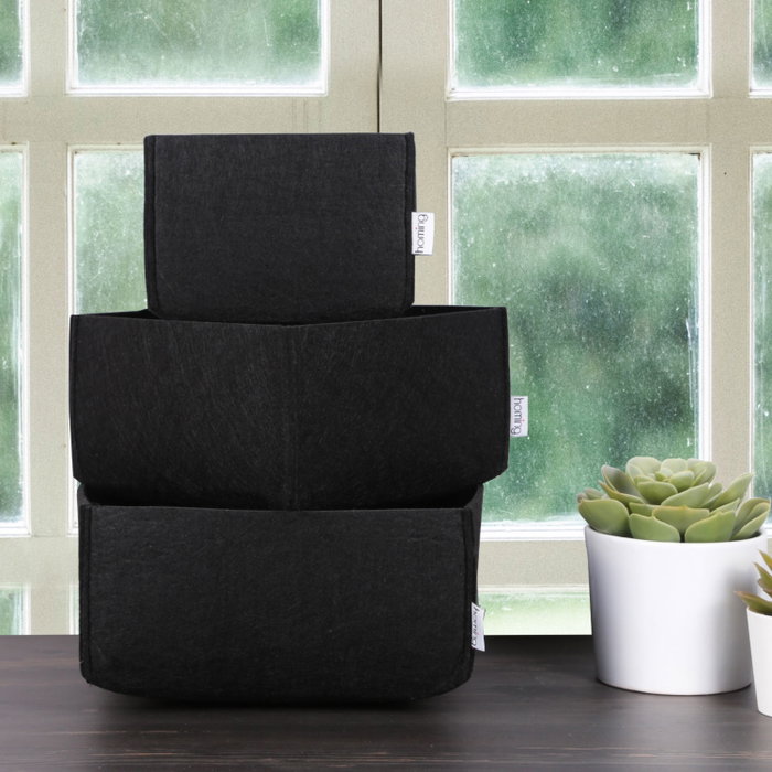Aberto Design Set Organizador Escritorio Fieltro Negro 6269 (3 Piezas) Mantente organizado y con estilo