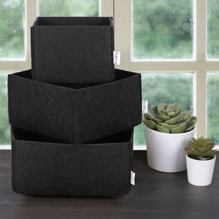 Aberto Design Set Organizador Escritorio Fieltro Negro 6269 (3 Piezas) Mantente organizado y con estilo