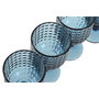 DKD Home Decor Set de 6 Copas de Cristal Azul 260ml Diamond Garbo 24