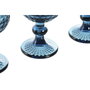 DKD Home Decor Set de 6 Copas de Cristal Azul 260ml Diamond Garbo 24