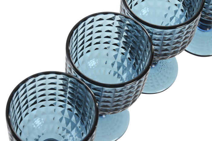 DKD Home Decor Diamond garbo 24 Copa Basicos Cristal Azul 8 x 14.5 x 8 cm Set de 6