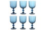 DKD Home Decor Set de 6 Copas de Cristal Azul 260ml Diamond Garbo 24
