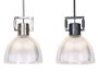 DKD Home Decor Lámpara de Techo de Cristal y Metal, Surtido de 2 Unidades (Plateado/Negro) inevitablemente para Loft