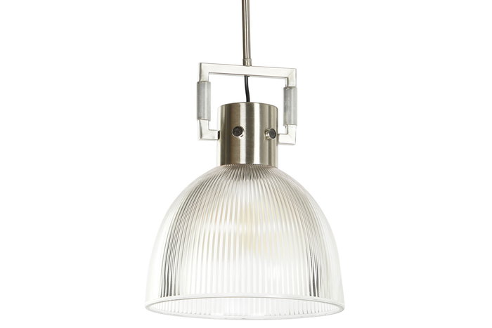 DKD Home Decor Lámpara de Techo Plateado Negro 25.4 x 35.5 x 25.4 cm (2 Unidades)