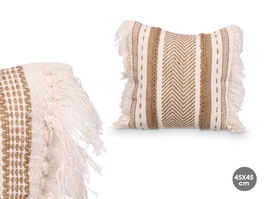 Giftdecor Cojin Esparto Beige 45 x 45 cm Algodon Jute Poliester Natural Amarillo (Set de 6)