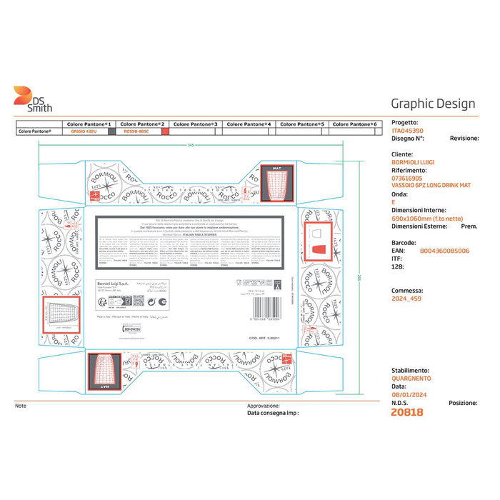 Set 6 Vasos Altos Vidrio Mat Bormioli Rocco 39 cL Set 6 Vasos Altos Vidrio Mat Bormioli Rocco 39 cL