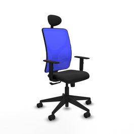 PIQUERAS Y CRESPO Silla de oficina Motilla con Mecanismo Sincro, Negro y Azul