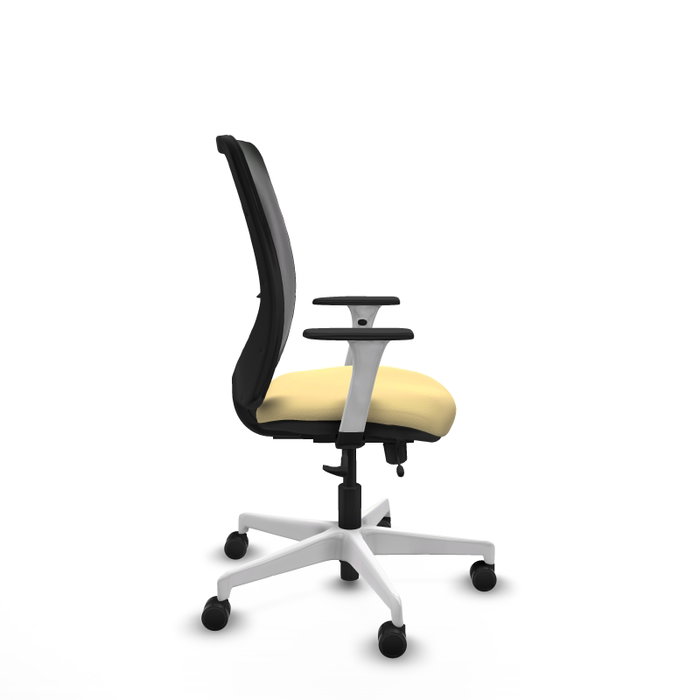 PIQUERAS Y CRESPO Silla de oficina Zulema con mecanismo Sincro/Traslack, Crema y Negro
