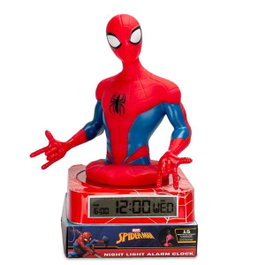 KIDS LICENSING Lámpara 3D con Despertador Spider-Man