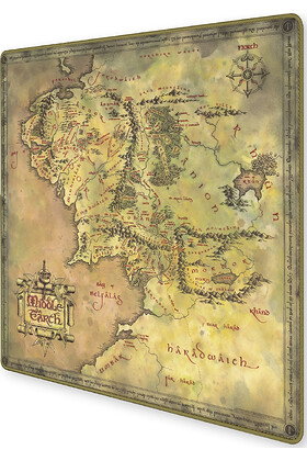 Sas Trade Invaders Alfombra de Neopreno El Señor de los Anillos Mapa de la Tierra Media 60 x 60 cm