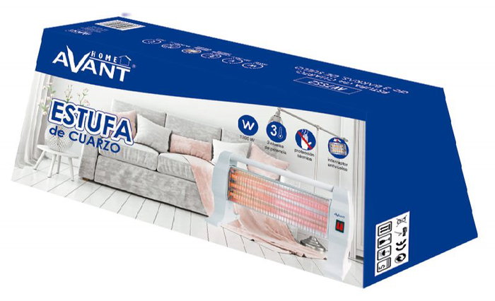 AVANT Estufa de Cuarzo de Suelo 1200W con 3 Tubos