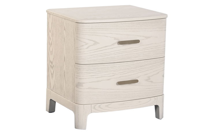 DKD Home Decor Mesita de Noche Tradicional Gris Claro Metal y MDF 2 Cajones 42 x 56.2 x 53 cm