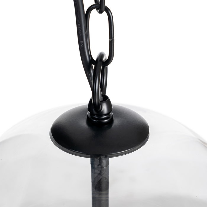 Lámpara Techo Negro Metal / Cristal 33 X 33 X 54 cm Lámpara Techo Negro Metal / Cristal 33 X 33 X 54 cm