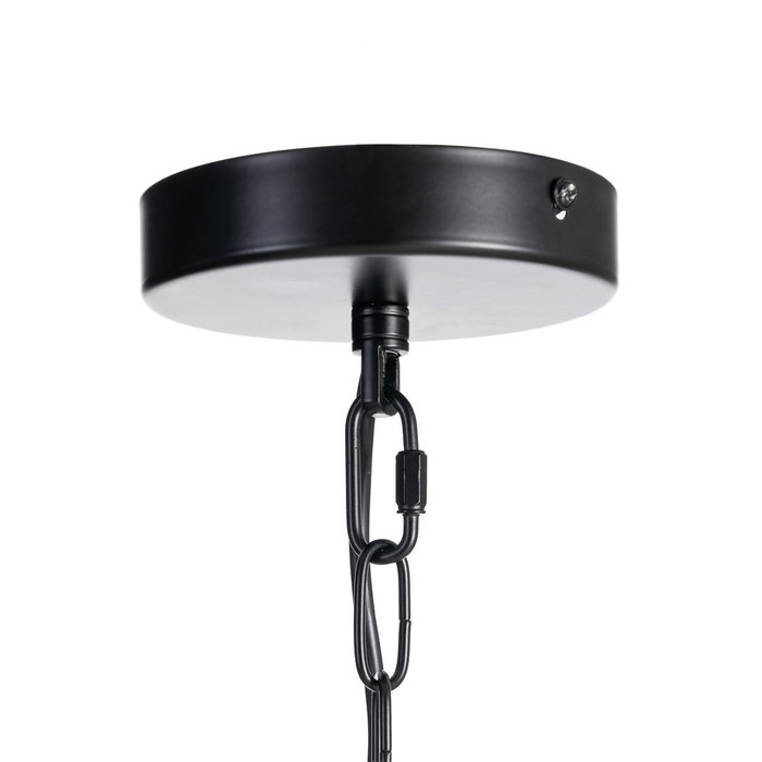 Lámpara Techo Negro Metal / Cristal 33 X 33 X 54 cm Lámpara Techo Negro Metal / Cristal 33 X 33 X 54 cm