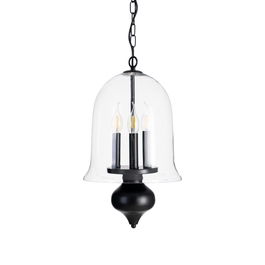 Lámpara de Techo Negro Cristal Hierro 220-240 V 33 x 33 x 54 cm