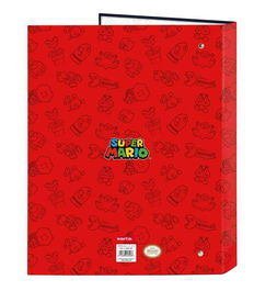 Carpeta de anillas Super Mario Trick Rojo Azul oscuro A4 26.5 x 33 x 4 cm