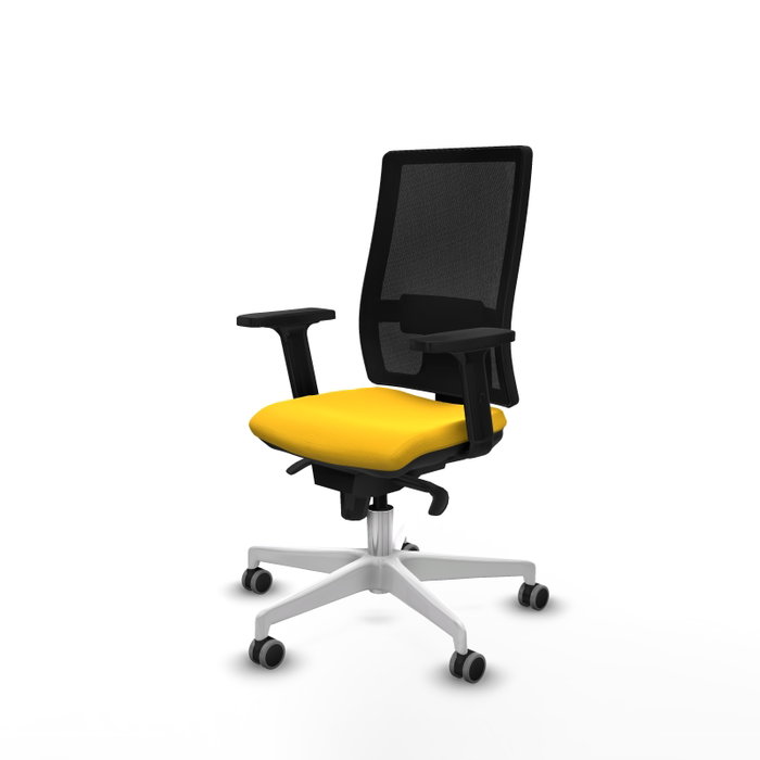 PIQUERAS Y CRESPO Silla de oficina Horna con mecanismo Sincro, Amarillo y Negro