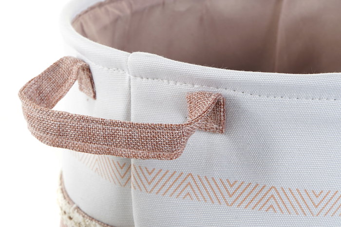 DKD Home Decor Surtido de 2 Cestas para la Ropa en Rosa Palo y Gris