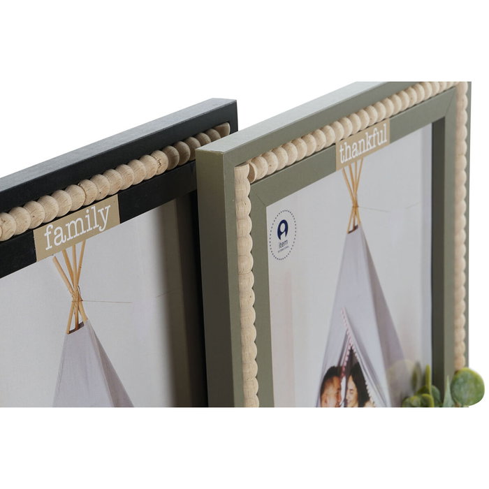 DKD Home Decor Set de 2 Marcos de Fotos 20x25 cm en Colores Surtidos (Verde, Negro, Natural)