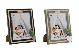 DKD Home Decor Marco Foto 20x25 cm Scandi Negro y Verde MDF Cristal 2 Unidades 31.5x26.5 cm
