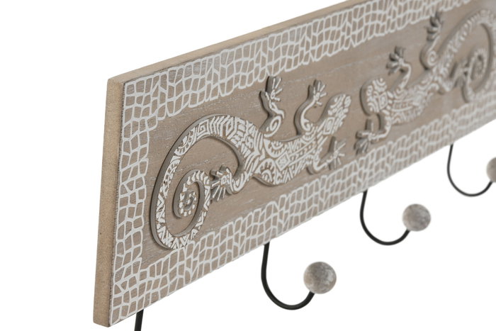 DKD Home Decor Perchero Boho MDF Metal Natural Blanco 4.5 x 16.5 x 47 cm (6 Unidades) DKD Home Decor Perchero Boho MDF Metal Natural Blanco 4.5 x 16.5 x 47 cm (6 Unidades)
