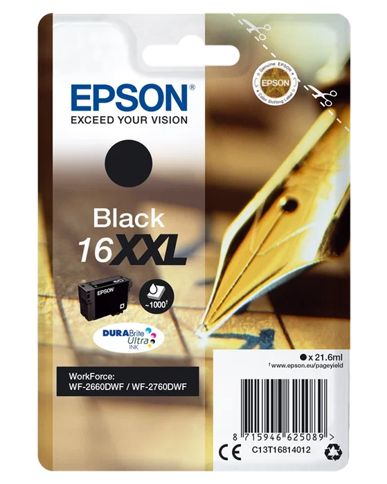 Epson C13T16814012 16 XXL Cartucho de tinta negro Epson C13T16814012 16 XXL Cartucho de tinta negro