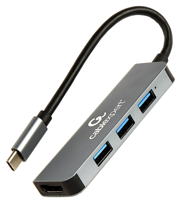 GEMBIRD Adaptador multipuerto USB-C a HDMI 4K y 3x USB 3.2 Gris GEMBIRD Adaptador multipuerto USB-C a HDMI 4K y 3x USB 3.2 Gris