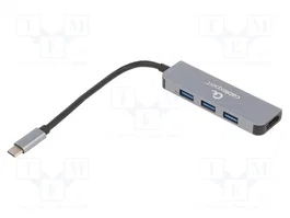 GEMBIRD Adaptador Multipuerto A-CM-COMBO2-01 USB-C a HDMI 4K y 3x USB 3.2 Gen 1 Gris