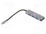 GEMBIRD Hub USB-C a HDMI con 3 Puertos USB 3.2 Gen 1, Gris