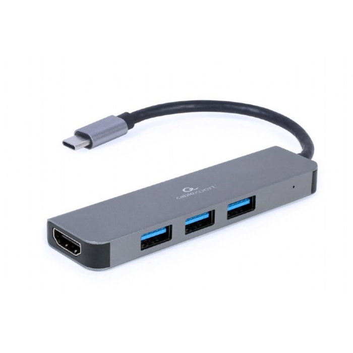 GEMBIRD Adaptador multipuerto USB-C a HDMI 4K y 3x USB 3.2 Gris GEMBIRD Adaptador multipuerto USB-C a HDMI 4K y 3x USB 3.2 Gris