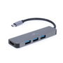 GEMBIRD Adaptador multipuerto USB-C a HDMI 4K y 3x USB 3.2 Gris