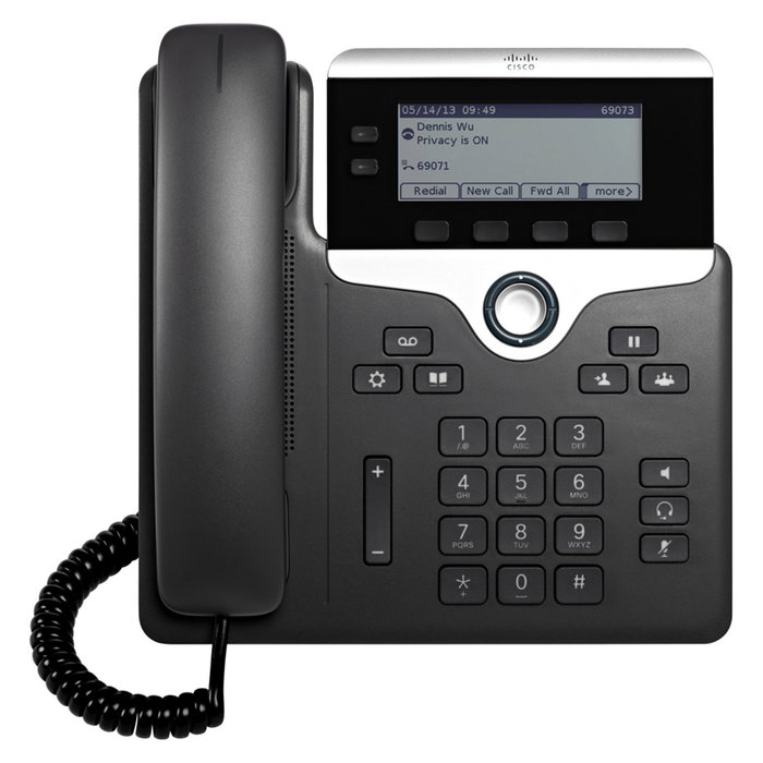 Cisco Systems Inc. Cisco IP Phone 7821 Teléfono IP con Pantalla 3.5", 2 Líneas, Compatible con PoE (802.3af), Color Negro/Plata