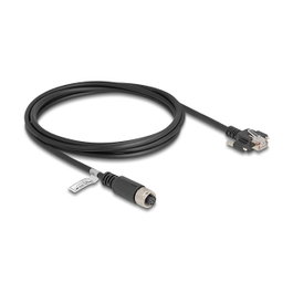 DeLOCK Cable M12 A-codificado 8 pines hembra a RJ45 macho Cat.5e FTP 2 m Negro