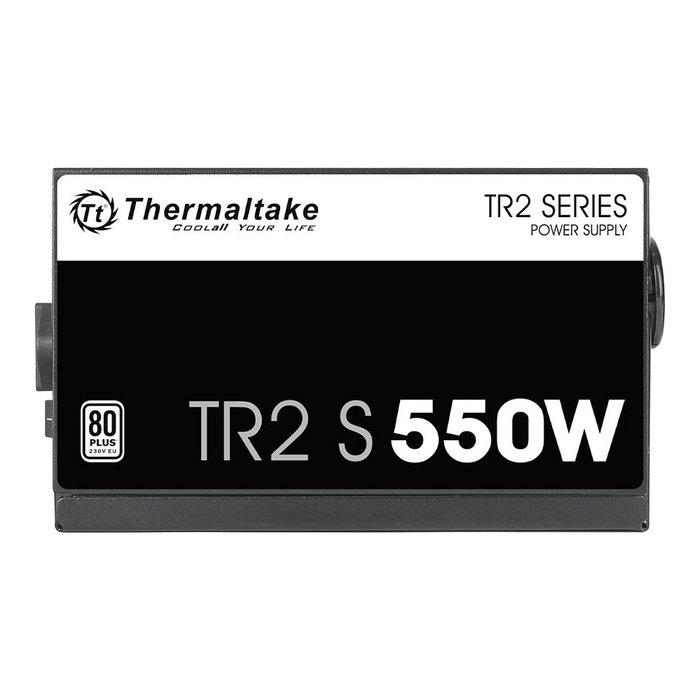 Thermaltake TR2 S 550W - Fuente de Alimentación ATX 80 PLUS certificada, 550 W, Negro, Cableado No Modular, Conectores: 20+4 pin, 4x SATA, 2x PCIe (6+2 pin), Ventilador de 12 cm